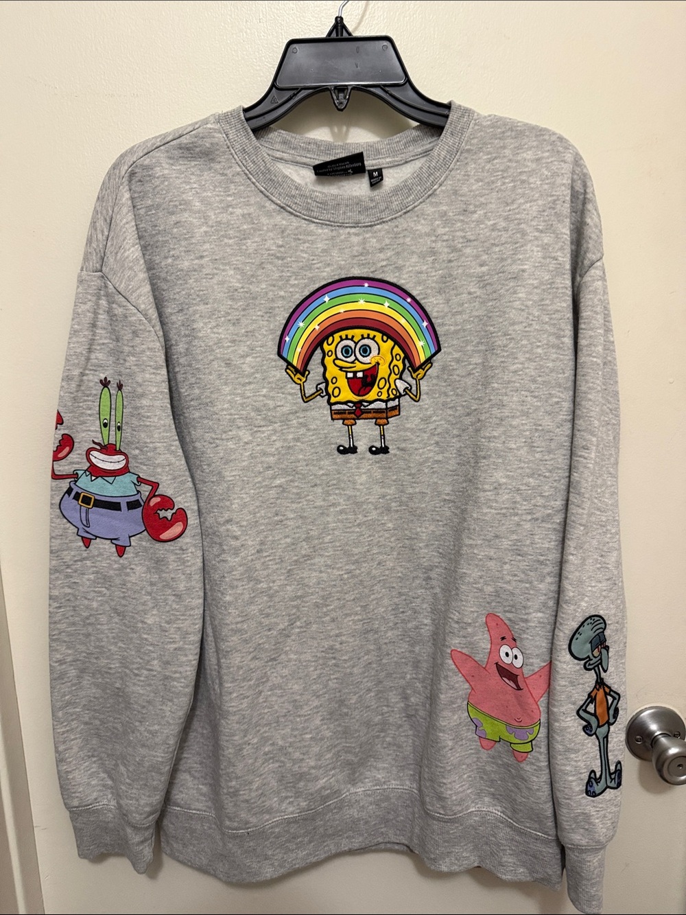 Nickelodeon Gray SpongeBob Rainbow & Bikini Bottom Character Crewneck